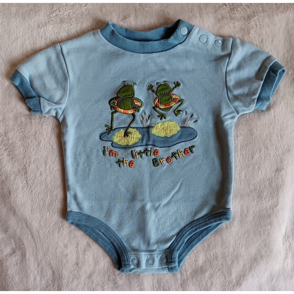 Shirt 3 months Miniwear Boy Short sleeve Blue Frog Baby